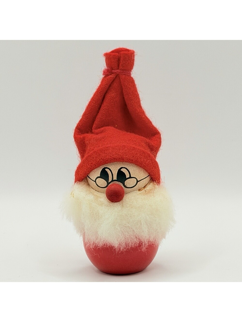 Vintage Hand Made Swedish Tomte Santa Gnome Wood Knit Christmas Folk Art Sweden